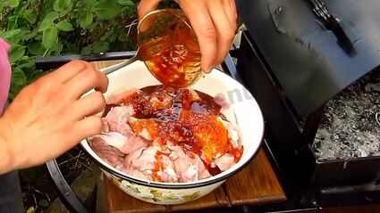 шашлык из индейки с салом