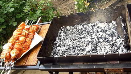 шашлык из индейки с салом