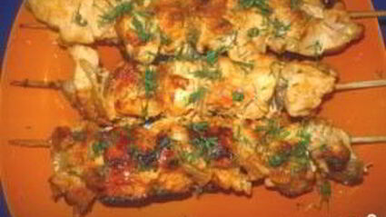шашлык из курицы на сковороде