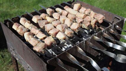 шашлык из рыбы осетра