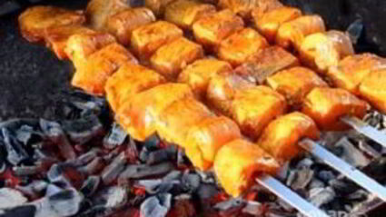 шашлык из семги на мангале