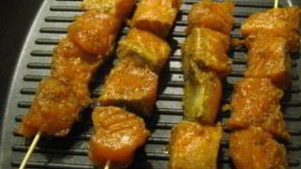 шашлык из семги на сковороде