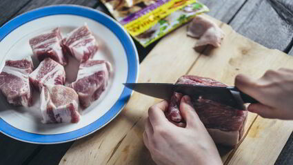 шашлык из свинины с овощами