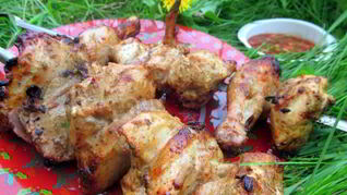 Шашлык с горчицей из курицы