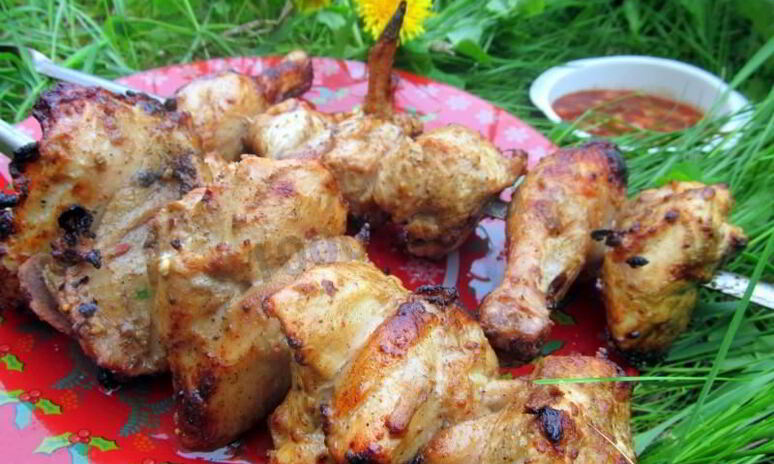 Рецепт шашлык с горчицей из курицы