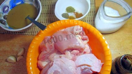 шашлык с горчицей из курицы