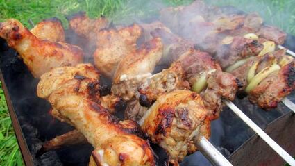 шашлык с горчицей из курицы