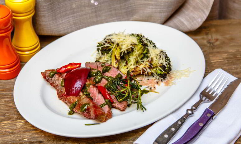 Рецепт фленк стейк с брокколи