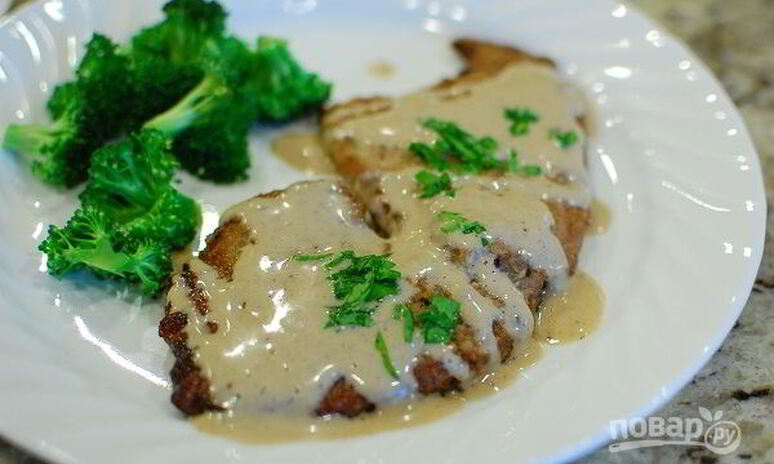 Рецепт говяжий стейк с молочной подливой