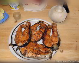 Стейк из семги на углях