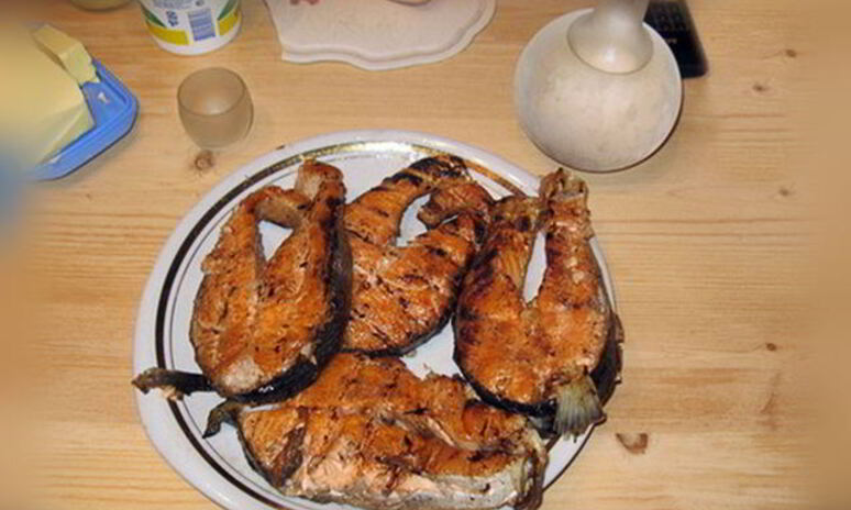 Рецепт стейк из семги на углях