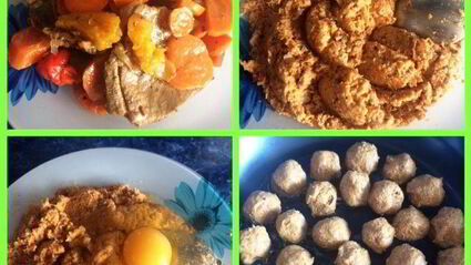 киш с тефтелями, тыквой и сыром дор блю