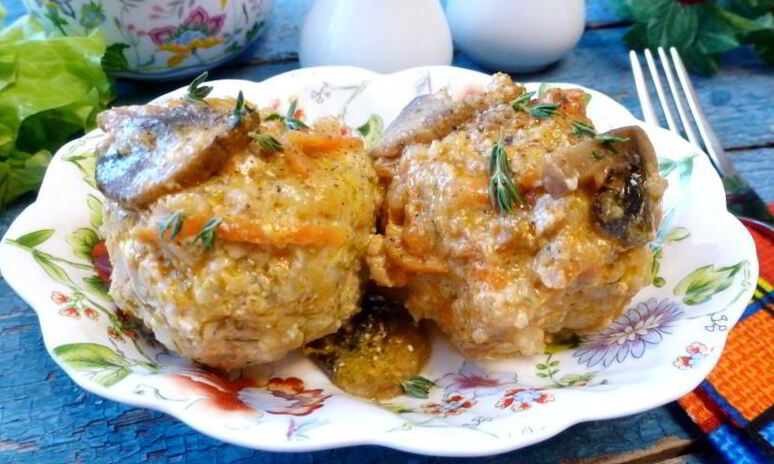 Рецепт тефтели с грибной подливой