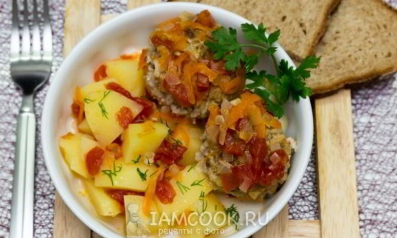 Рецепт тефтели, тушенные с картофелем