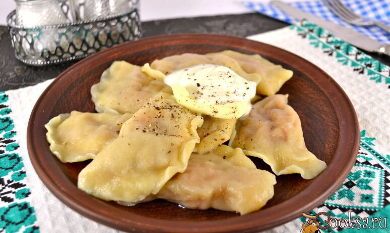 Рецепт вареники с капустой из яичного теста