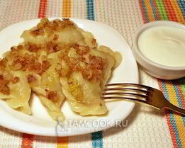 Вареники с картошкой и салом