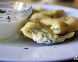 Вареники с соленым творогом