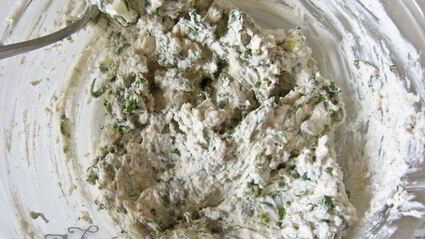 вареники с творогом и черемшой