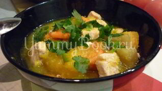 Легкое жаркое с тыквой и индейкой