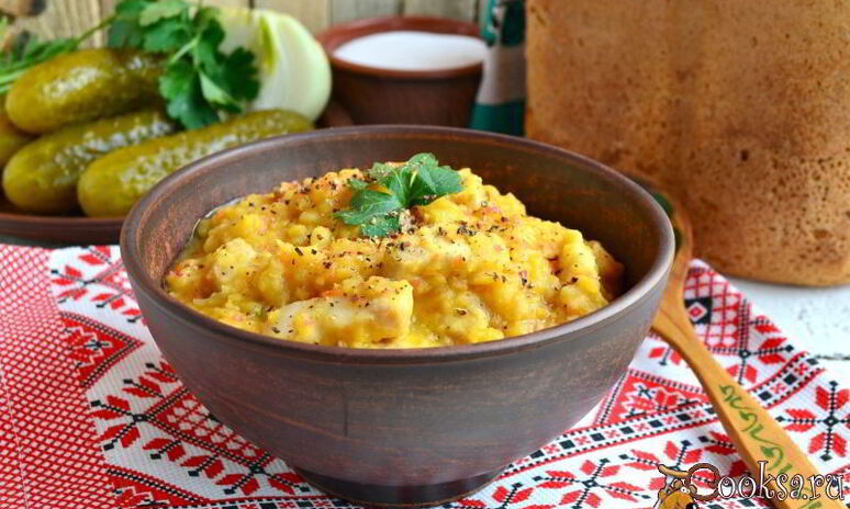 Рецепт гороховая каша со свининой в мультиварке