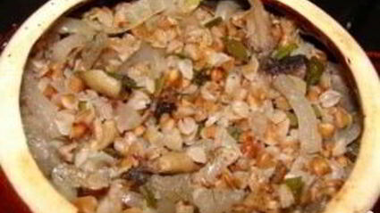 гречка с грибами в горшочке