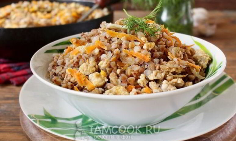 Рецепт гречка с куриным фаршем