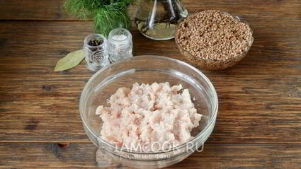 гречка с куриным фаршем