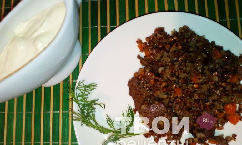 Рецепт гречка в казане с печенью