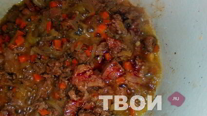 гречка в казане с печенью