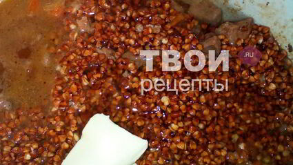 гречка в казане с печенью