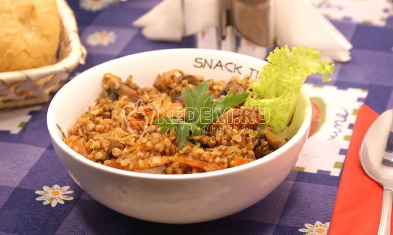 Рецепт гречневой каши с грибами и овощами