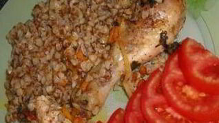 Гречневая каша с куриной ножкой