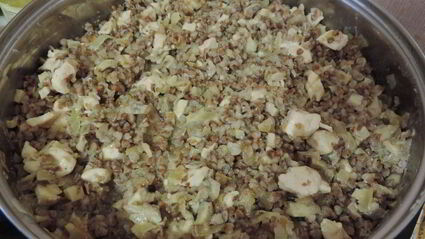 сливочная гречка с грибами и курицей