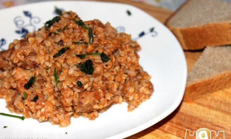 Рецепт томленая гречка со свининой