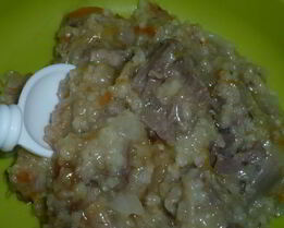 Ячневая каша на бараньей рульке