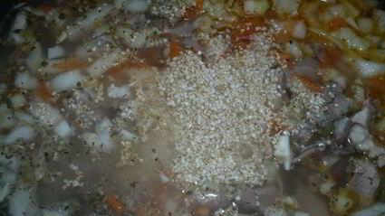 ячневая каша на бараньей рульке