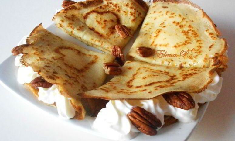 Рецепт блинчики с орехом пекан и кленовым сиропом
