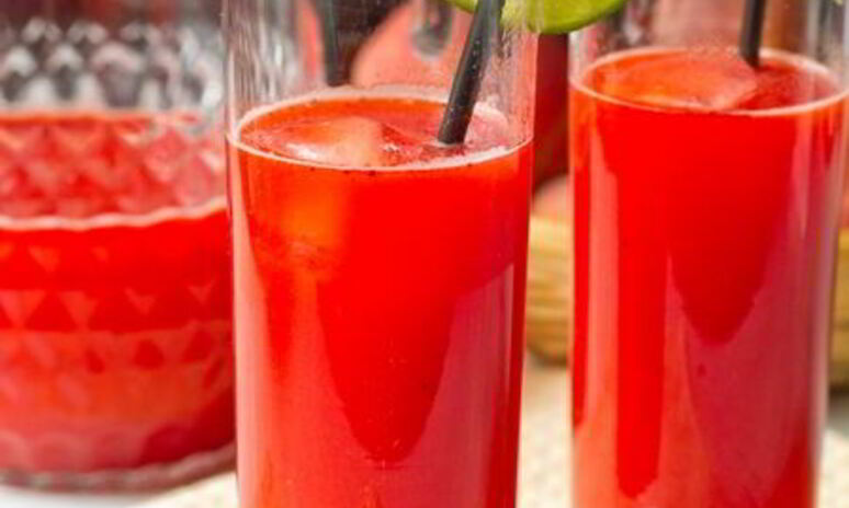 Рецепт клубнично-лаймовый освежающий напиток