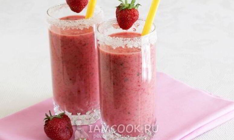 Рецепт клубнично-мятный коктейль