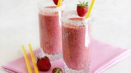 клубнично-мятный коктейль