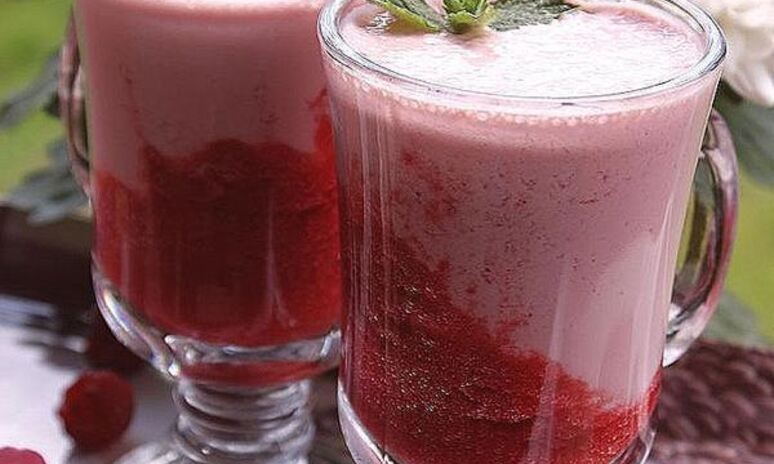 Рецепт коктейль из ряженки с малиной