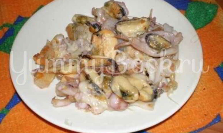 Рецепт коктейль морской жареный с сыром