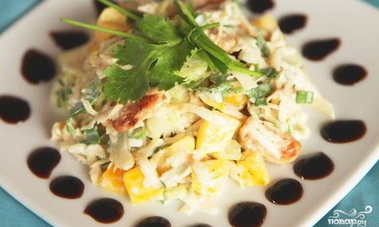 Рецепт диетический салат с курицей