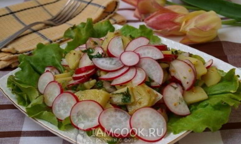 Рецепт картофельный салат с редисом