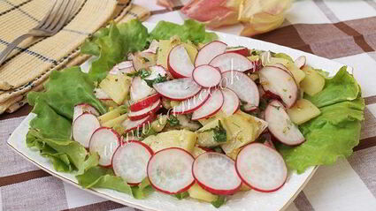 картофельный салат с редисом