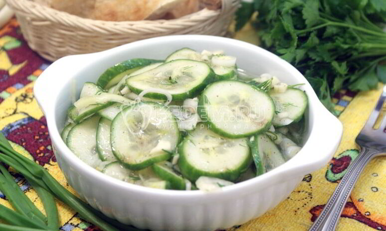 Рецепт огуречный салат