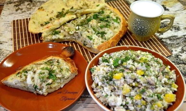 Рецепт рыбник и салат