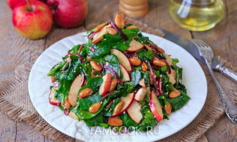 Рецепт салат из свежего шпината