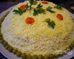 Салат Мимоза с сайрой