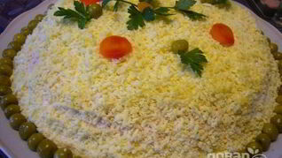 Салат Мимоза с сайрой